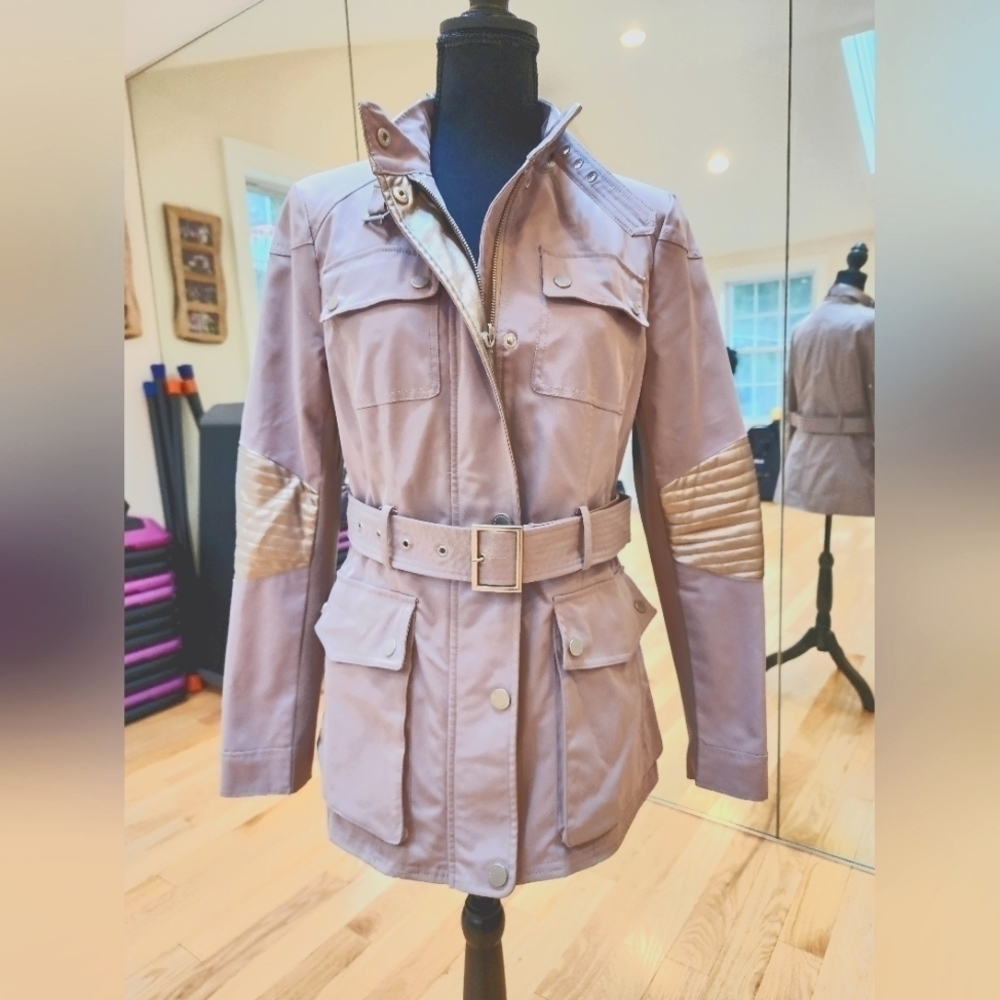 BCBG MaxAzria Silver/Grey Utility Jacket size medium